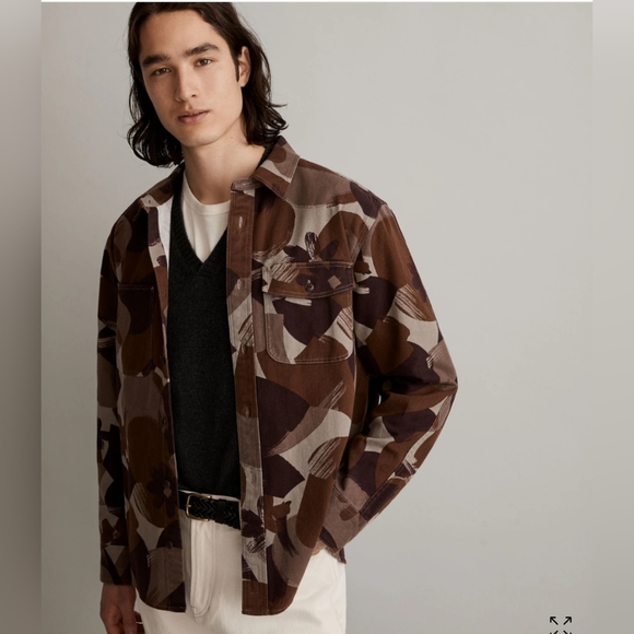 Madewell Men's Workshirt In Brushstroke camo Size Medium 100% Cotton - Picture 2 of 13